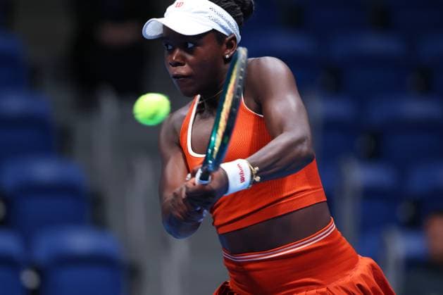 Victoria Mboko (CAN), OCTOBER 21, 2025 - Tennis : TORAY PAN PACIFIC OPEN TENNIS 2025 Singles Round 32 Match at Ariake Coliseum, Tokyo, Japan. Noxthirdxpartyxsales  aflo_307653330