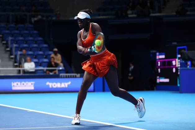 Victoria Mboko (CAN), OCTOBER 21, 2025 - Tennis : TORAY PAN PACIFIC OPEN TENNIS 2025 Singles Round 32 Match at Ariake Coliseum, Tokyo, Japan. Noxthirdxpartyxsales  aflo_307653331