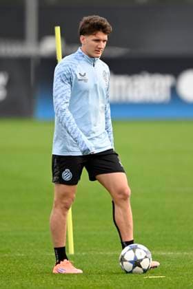Bayern Munchen v Club Brugge - UEFA Champions League Media Activities 21 10 2025 WESTKAPELLE, BELGIUM - OCTOBER 21 : Tzolis Christos forward of Club Brugge pictured during a training session ahead of the UEFA Champions League 2025 26 League Phase MD3 match between Bayern Munchen and Club Brugge on October 21, 2025 in Westkapelle, Belgium, 21 10 2025 Westkapelle Belgium  Copyright: xNicoxVereeckenx