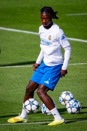 Real Madrid C.F. Training Session And press conference, PK, Pressekonferenz - UEFA Champions League 2025 26 League Phase MD3 Eduardo Camavinga of Real Madrid is seen training during the Training Session and Press Conference ahead of the UEFA Champions League 2024 25 match against Juventus FC at Ciudad Real Madrid on October 21, 2025 in Valdebebas, Spain. Valdebebas Ciudad Real Madrid Madrid Spain Copyright: xAlbertoxGardinx AGardin_20251021_Foot_Champions_Real_Madrid_PC_0254