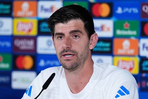 October 21, 2025, Valdebebas, Madrid, Spain: Thibaut Courtois attends his press conference, PK, Pressekonferenz during a training session and press conference ahead of their UEFA Champions League 2025 26 match against Juventus FC at Ciudad Deportiva Real Madrid on October 21, 2025, in Valdebebas, Madrid, Spain. Valdebebas Spain - ZUMAa181 20251021_zaa_a181_057 Copyright: xDennisxAgyemanx