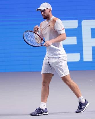 TENNIS - ATP, Tennis Herren Erste Bank Open VIENNA,AUSTRIA,21.OCT.25 - TENNIS - ATP World Tour, Erste Bank Open. Image shows the rejoicing of Filip Misolic (AUT).  GEPAxpictures xWalterxLuger