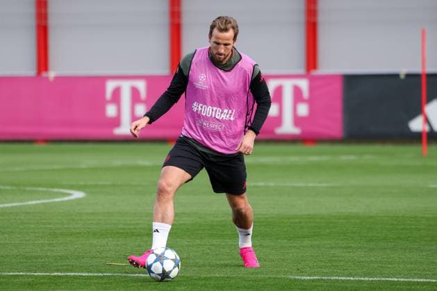 Harry Kane FC Bayern Muenchen, 09 with ball, GER, Final training, FC Bayern Muenchen, Football, UEFA Champions League, League phase, Matchday 3, 2025 2026 season, 21 10 2025, GER, Final training, FC Bayern Muenchen, Football, UEFA Champions League, League phase, Matchday 3, 2025 2026 season, 21 10 2025 Muenchen Copyright: xEibner-Pressefoto JennixMaulx EP_JML