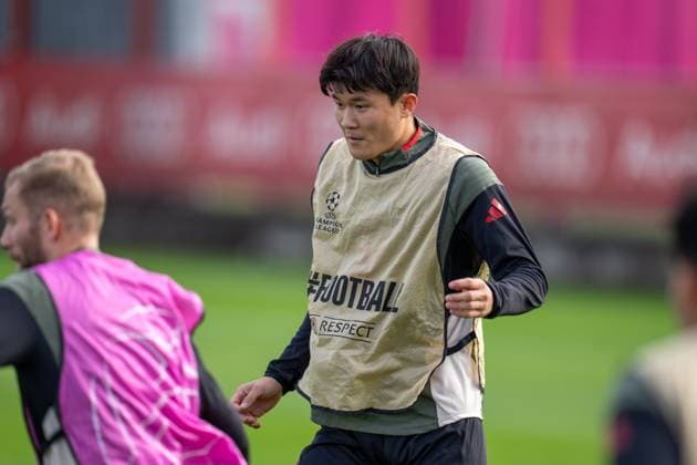 Min jae Kim 3 FC Bayern Muenchen at final training, Final training, FC Bayern Muenchen vs Club Brugge, Football, Champions League, 21 10 2025 Muenchen Bayern Germany Copyright: xkolbert-press MarcxMarasescux