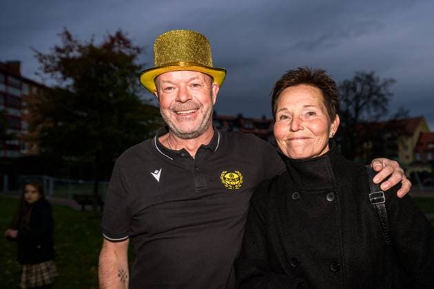 251021 Mjällbys coach Anders Torstensson when the team is welcomed home by the supporters on October 21, 2025 in Sölvesborg  Copyright: MATHILDAxSCHULER BB251021MA046