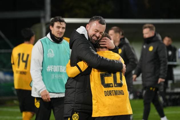 Wednesday, 21 10 2025 Season 2025 2026 Matchday 3 UEFA Youth League at Tingbjerg Idraetspark, Copenhagen, Denmark FC Copenhagen U19 BV Borussia Dortmund U19 Head Coach Felix Hirschnagl BVB , Tom Lasse Faust BVB