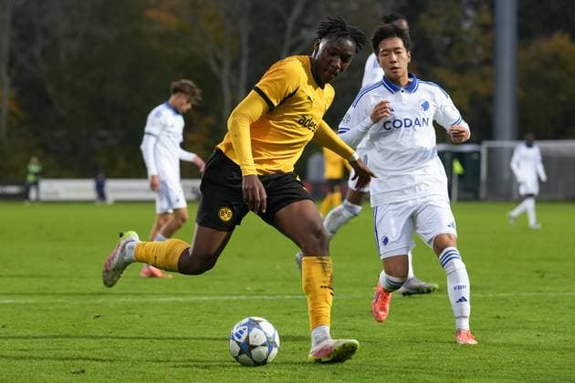 Wednesday, 21 10 2025 Season 2025 2026 Matchday 3 UEFA Youth League at Tingbjerg Idraetspark, Copenhagen, Denmark FC Copenhagen U19 BV Borussia Dortmund U19 Pharell Kegni BVB