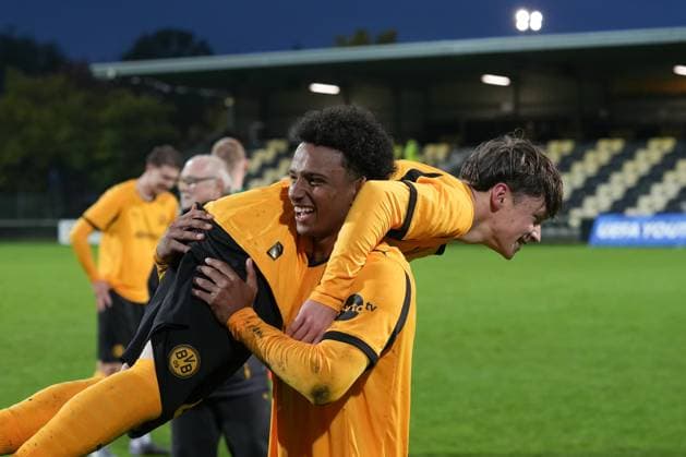 Wednesday, 21 10 2025 Season 2025 2026 Matchday 3 UEFA Youth League at Tingbjerg Idraetspark, Copenhagen, Denmark FC Copenhagen U19 BV Borussia Dortmund U19 Miguel Samuel Adje BVB , Tom Lasse Faust BVB