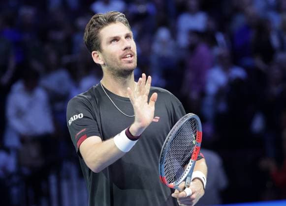 TENNIS - ATP, Tennis Herren Erste Bank Open VIENNA,AUSTRIA,21.OCT.25 - TENNIS - ATP World Tour, Erste Bank Open. Image shows the rejoicing of Cameron Norrie (GBR).  GEPAxpictures xWalterxLuger
