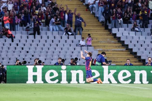 October 21, 2025, Barcelona, Barcelona, SPAIN: Fermin Lopez of FC Barcelona, Barca celebrates a goal during the UEFA Champions League 2025 26 League Phase MD3 match between FC Barcelona and Olympiacos FC at Estadi Olimpic Lluis Companys on October 21, 2025 in Barcelona, Spain. Barcelona SPAIN - ZUMAa181 20251021_zaa_a181_116 Copyright: xJavierxBorregox