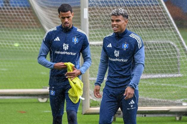 Glatzel Robert Ransford Yeboah Königsdörffer HSV Germany , Hamburg , Volksparkstadion , Training ground football , 1 Bundesliga , Training of Hamburger SV