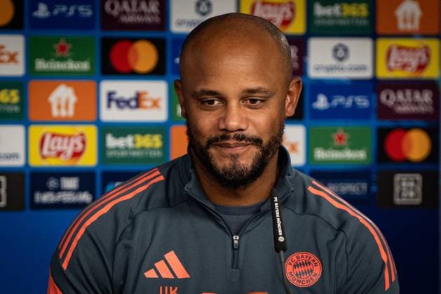 Soccer Champions League Press Conference FC Bayern Munich on 21 10 2025 at the training ground at Säbener Straße in Munich Vincent Kompany Coach Head Coach Munich Photo by FC Bayern Munich via REVIERFOTO xRx