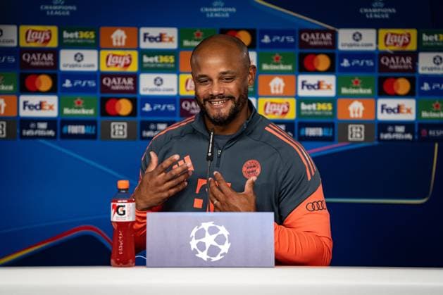 Soccer Champions League Press Conference FC Bayern Munich on 21 10 2025 at the training ground at Säbener Straße in Munich Vincent Kompany Coach Head Coach Munich Photo by FC Bayern Munich via REVIERFOTO xRx