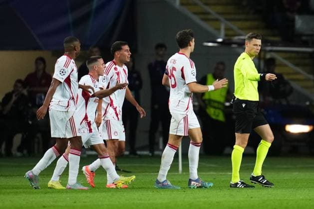 during the UEFA Champions League match, between FC Barcelona, Barca and Olympiacos FC, Lluis Companys Stadium on October 21, 2025 in Barcelona, Spain. (Photo by Bagu Blanco PRESSIN).. Copyright: xBaguxBlancox xPRESSINx