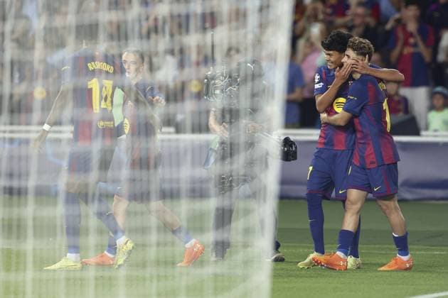 FC Barcelona, Barca v Olimpiacos - UEFA Champions League BARCELONA, SPAIN - OCTOBER 21: Barcelona s midfielder Fermin Lopez celebrates his goal during the UEFA Champions League league phase day 3 football match between FC Barcelona and Olimpiacos at the Estadi Olimpic Lluis Companys, on October 21, 2025 Adria Puig Anadolu Barcelona Spain. Editorial use only. Please get in touch for any other usage.  Copyright: x2025xAnadoluxAdriaxPuigx