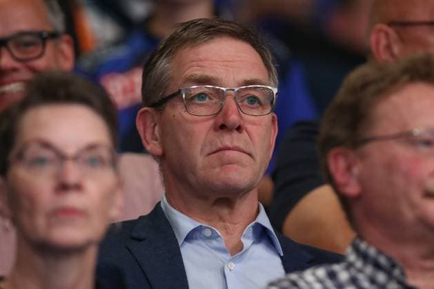 21 10 2025, xtgx, Handball, DHB Cup 2nd round, Dessau Rosslauer HV 06 SC Magdeburg v l National coach Alfred Gislason in the stands Dessau