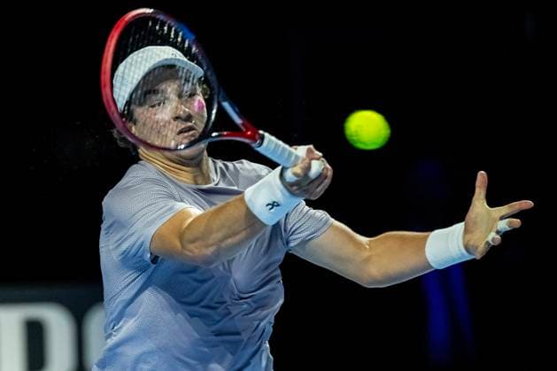 21st October 2025; St. Jakobshalle, Basel, Switzerland; 2025 ATP, Tennis Herren Swiss Indoor Tennis Day 3; Joao Fonseca (BRA) in action during the match against Giovanni Mpetshi Perricard (FRA) in the first round  DavidxEmm