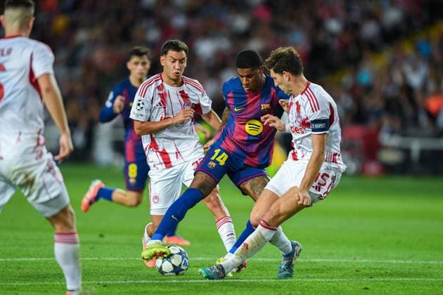 FC Barcelona, Barca v OLIMPIACOS FC OLIMPIC STADIUM LLUIS COMPANYS. MONTJUIC,BARCELONA. October 21,2025 FC BARCELONA vs OLIMPIACOS FC October 21,2025 Marcus Rashford (14) of FC Barcelona during the soccer match corresponding to the third match of the group stage of the UEFA Champions League between FC Barcelona and Olimpiacos FC at Olimpic Stadium Lluis Companys of MontjuÃ¯c in Barcelona, Spain. Barcelona ESP Copyright: xS.xRosx