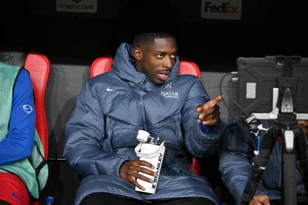 Ousmane Dembele Paris Saint Germain 21 10 2025, Football, UEFA Champions League 2025 2026, Matchday 3, Bayer 04 Leverkusen Paris St Germain UEFA regulations prohibit any use of photographs as image sequences and or quasi video Leverkusen BayArena Nordrhein Westfalen Germany Team2