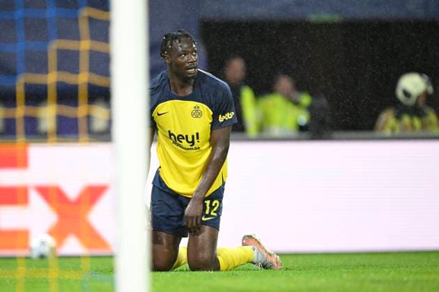 Royale Union Saint-Gilloise v Inter Milan - UEFA Champions League BRUSSELS, BELGIUM - OCTOBER 21 : David Promise Oluwatobi forward of Union Saint-Gilloise missing an opportunity during the UEFA Champions League 2025 26 League Phase MD3 match between Royale Union Saint-Gilloise and Inter Milan on October 21, 2025 in Brussels, Belgium, 21 10 2025 Brussels Belgium  Copyright: xNicoxVereeckenx