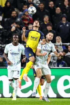 Union s Kevin Mac Allister pictured in action during a soccer game between Belgian Royale Union Saint-Gilloise and Italian Internazionale Milano, Tuesday 21 October 2025 in Brussels, on the third day of the League phase of the UEFA Champions League tournament. BRUNOxFAHY  x137533862x
