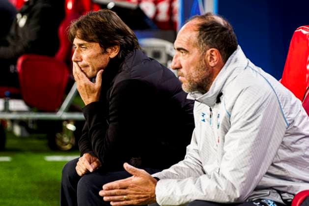 Antonio Conte of SCC Napoli looks on PSV Eindhoven v SSC Napoli, UEFA Champions League 2025 26 League Phase MD3, PSV Eindhoven v SSC Napoli, PSV Stadion, October 21, 2025, Eindhoven, Netherlands.