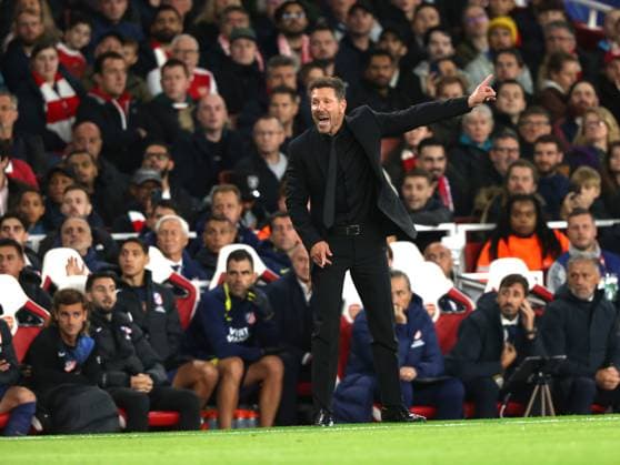 Diego Simeone (Atletico Madrid manager) at the Arsenal v Atletico Madrid UEFA Champions League match, at the Emirates Stadium, London, UK on 21st October, 2025. 