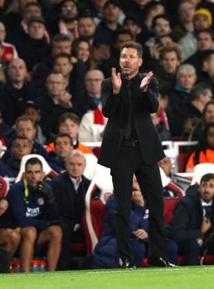 Diego Simeone (Atletico Madrid manager) at the Arsenal v Atletico Madrid UEFA Champions League match, at the Emirates Stadium, London, UK on 21st October, 2025. 