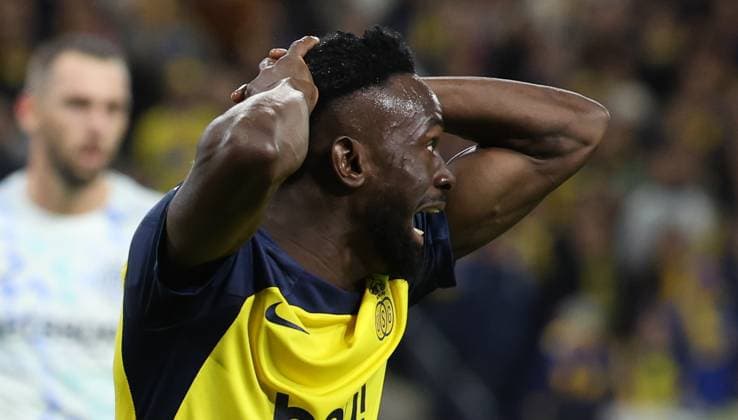 Union s Ousseynou Niang looks dejected during a soccer game between Belgian Royale Union Saint-Gilloise and Italian Internazionale Milano, Tuesday 21 October 2025 in Brussels, on the third day of the League phase of the UEFA Champions League tournament. VIRGINIExLEFOUR  x137536400x