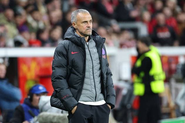 Champions League Bayer 04 Leverkusen Paris Saint Germain on 21 10 2025 at the BayArena in Leverkusen Coach Luis Enrique Paris pensive MH