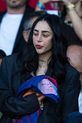 Spain-Football-Champions League FC Barcelona, Barca v Olympiacos in Barcelona, Spain. Barcelona, Spain, 21, October, 2025. Nicki Nicole before Champions League match between FC Barcelona and Olympiacos in Olympic Stadium Lluis Companys, Barcelona, Spain, on October 21, 2025. Barcelona Olympic Stadium Lluis Companys Barcelona Spain