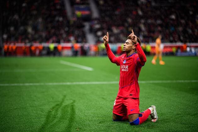 LEVERKUSEN, GERMANY - 21 OCTOBER, 2025: Desire Doue - UEFA Champions League, match Bayer Leverkusen vs Paris Saint Germain at BayArena.  Copyright: xx