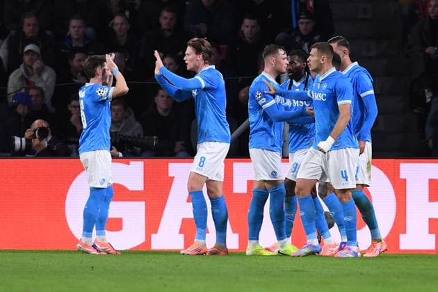 Soccer UEFA Champions League matchday 3 PSV Eindhoven SSC Napoli on 21 10 2025 at Philips Stadion in Eindhoven Goal celebration for 0 1 by Scott McTominay Napoli xRx