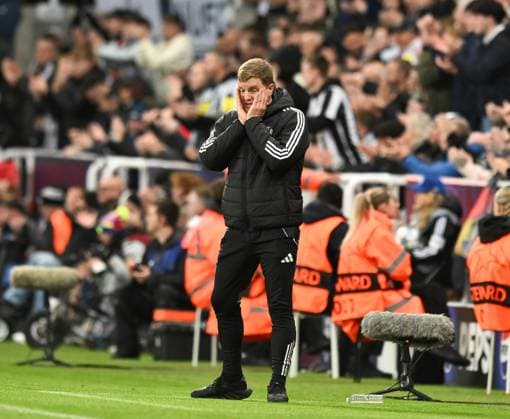 Eddie Howe manager of Newcastle United rues a missed chance on goal Newcastle United v Benfica, UEFA Champions League, Group Stage, Football, St James Park, Newcastle, UK - 21 Oct 2025Newcastle St James Park United Kingdom EDITORIAL USE ONLY No use with unauthorised audio, video, data, fixture lists, club league logos or live services. Online in-match use limited to 120 images, no video emulation. No use in betting, games or single club league player publications. Copyright: xRichardxLee Shutterstockx 15552303av