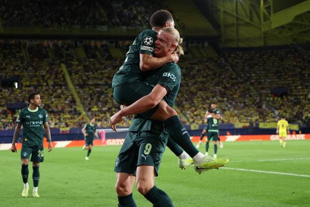 ESP: Villarreal CF v Manchester City. UEFA Champions League. Matchday 3. Erling Haaland of Manchester City FC celebrates after scoring the 0-1 during the UEFA Champions League match, between Villarreal CF and Manchester City, La Ceramica Stadium on October 21, 2025 in Villarreal, Spain. kpng Copyright: xMiguelxMarruffox xPRESSINx MM_251021_VIL_MAN_2526_1744