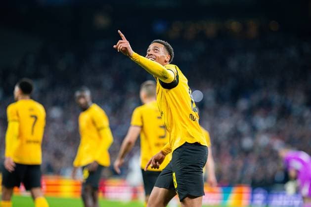21 10 2025 Football, 2025 2026, Champions League, Matchday 3, FC Copenhagen Borussia Dortmund Felix Nmecha Dortmund celebrates after his goal to make it 1 3