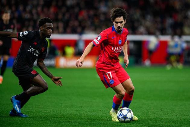 LEVERKUSEN, GERMANY - 21 OCTOBER, 2025: Vitinha - UEFA Champions League, match Bayer Leverkusen vs Paris Saint Germain at BayArena.  Copyright: xx