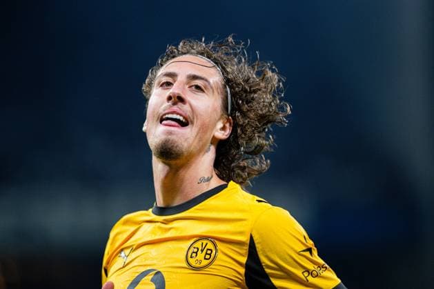 21 10 2025 Football, 2025 2026, Champions League, Matchday 3, FC Copenhagen Borussia Dortmund Fabio Silva Dortmund celebrates after his goal to make it 1 4
