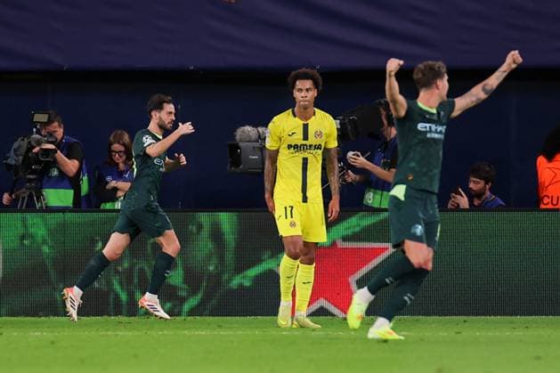CALCIO - UEFA Champions League - Villarreal CF vs Manchester City FC Bernardo Silva ( 20 - Manchester City) celebrates his goal during Villarreal CF vs Manchester City FC, UEFA Champions League football match in Vila-real, Spain, October 21 2025 Vila-real Spain  Copyright: xIPAxSport ABACAx