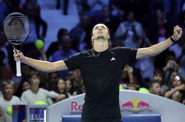 TENNIS - ATP, Tennis Herren Erste Bank Open VIENNA,AUSTRIA,21.OCT.25 - TENNIS - ATP World Tour, Erste Bank Open. Image shows the rejoicing of Alexander Zverev (GER).  GEPAxpictures xWalterxLuger