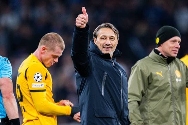 21 10 2025 Football, 2025 2026, Champions League, Matchday 3, FC Copenhagen Borussia Dortmund Niko Kovac Dortmund coach gives thumbs up