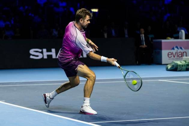 21st October 2025; St. Jakobshalle, Basel, Switzerland; 2025 ATP, Tennis Herren Swiss Indoor Tennis Day 3; Stan Wawrinka (SUI) in action during the match against Miomir Kecmanovic (SRB) in the first round  DavidxEmm