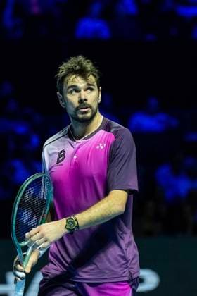 21st October 2025; St. Jakobshalle, Basel, Switzerland; 2025 ATP, Tennis Herren Swiss Indoor Tennis Day 3; Stan Wawrinka (SUI) in action during the match against Miomir Kecmanovic (SRB) in the first round  DavidxEmm