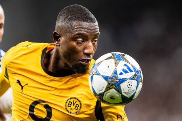 FC Copenhagen v Borussia Dortmund, UEFA Champions League, Copenhagen, Denmark Copenhagen, Denmark. 21st, October 2025. Serhou Guirassy of Borussia Dortmund seen during the UEFA Champions League match between FC Copenhagen and Borussia Dortmund at Parken in Copenhagen. Denmark, Copenhagen  Copyright: xGonzalesxPhoto TobiasxJorgensenx