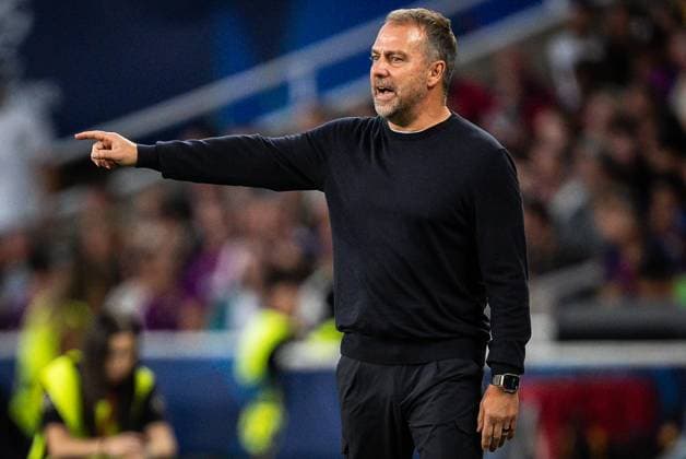 October 21, 2025, Barcelona, Spain, Spain: Hansi FLICK of Barcelona during the UEFA Champions League, League Phase MD3 match between FC Barcelona, Barca and Olympiakos FC at Estadi Olimpic Lluis Companys on October 21, 2025 in Barcelona, Spain. Barcelona Spain - ZUMAm308 20251021_zsp_m308_005 Copyright: xMatthieuxMirvillex