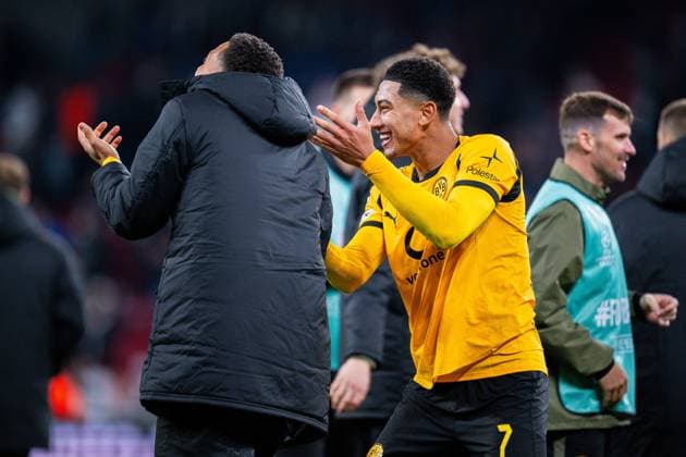 21 10 2025 Football, 2025 2026, Champions League, Matchday 3, FC Copenhagen Borussia Dortmund L R Felix Nmecha Dortmund , Jobe Bellingham Dortmund