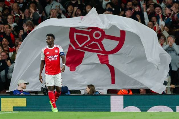 Arsenal v Athletico Madrid Champions League 2025 26 League Stage Arsenal v Athletico Madrid Emirates Stadium. Bukayo Saka of Arsenal. 21.10.2025  Copyright: xMarcxAsplandx NINTCHDBPICT001032875599