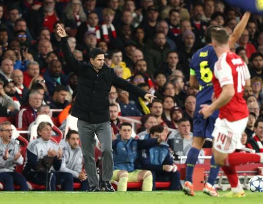 Mikel Arteta (Arsenal manager) at the Arsenal v Atletico Madrid UEFA Champions League match, at the Emirates Stadium, London, UK on 21st October, 2025. 