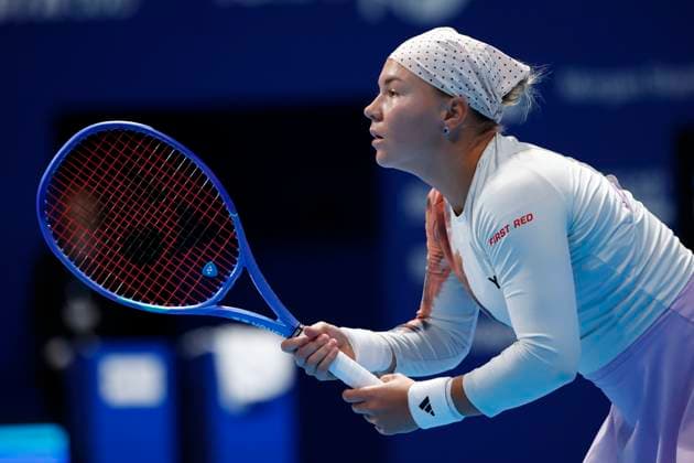 October 22, 2025, Tokyo, Japan: Diana SHNAIDER (RUS) in action against Anna KALINSKAYA (RUS) during their match (Round of 16) at the Toray Pan Pacific Open Tennis at Ariake Colosseum in Tokyo. The tournament runs from October 20 to 36. Tokyo Japan - ZUMAm191 20251022_aap_m191_047 Copyright: xRodrigoxReyesxMarinx