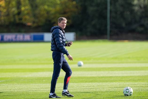 Crystal Palace 22 10 2025. Press and training Crystal Palace manager Oliver Glasner during the training session and press conference, PK, Pressekonferenz for Crystal Palace at Selhurst Park, London, ahead of their UEFA Conference League England on 22 October 2025. Editorial use only , Copyright: xStephenxFlynnx PSI-23085-0002